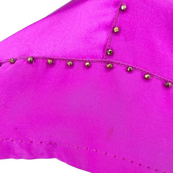 Diane Von Furstenberg Carl Top Fuchsia Pink Beaded Y2K Silk Blouse Size 8 - Picture 8 of 15